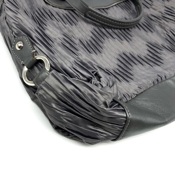 COACH #F20050 Ashley Gathered Carryall Satchel Bag Grey Satin - Picture 5 of 11